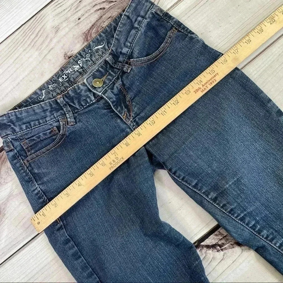 Express Jeans Blue Crop Jean Leggings Size 0 - Picture 13 of 15